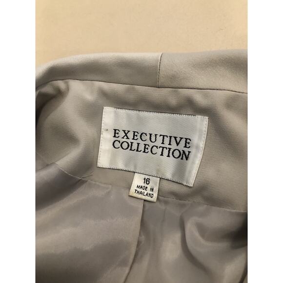 Executive Collection Women’s Jacket Size 16 Light Beige Bow-Front Blazer Collar - Picture 5 of 8